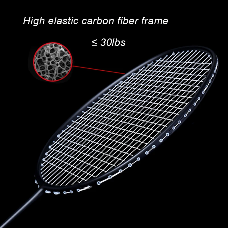 Профессиональная ракетка для бадминтона LOKI из углеродного волокна, супер светильник, ракетка для бадминтона 4U 6U 72 г со шнуром 25-27 фунтов для взрослых детей
