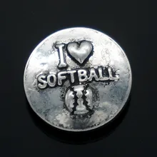 Горячие красоты я люблю софтбол 18 мм Кнопки Fit оснастки браслет оснастки ювелирные изделия оптом kz1086