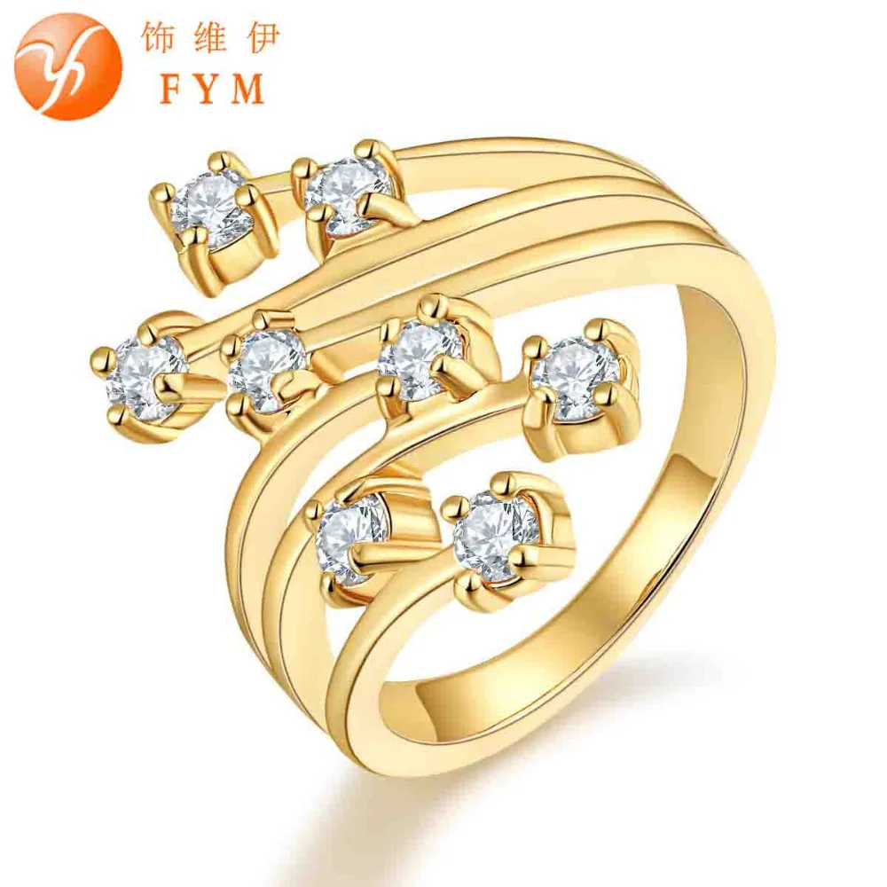 

FYM Special Ring Engagement Wedding Imitation Hollow out Gold Color Ring for Women Party Female Vintage Jewelry Wholesale