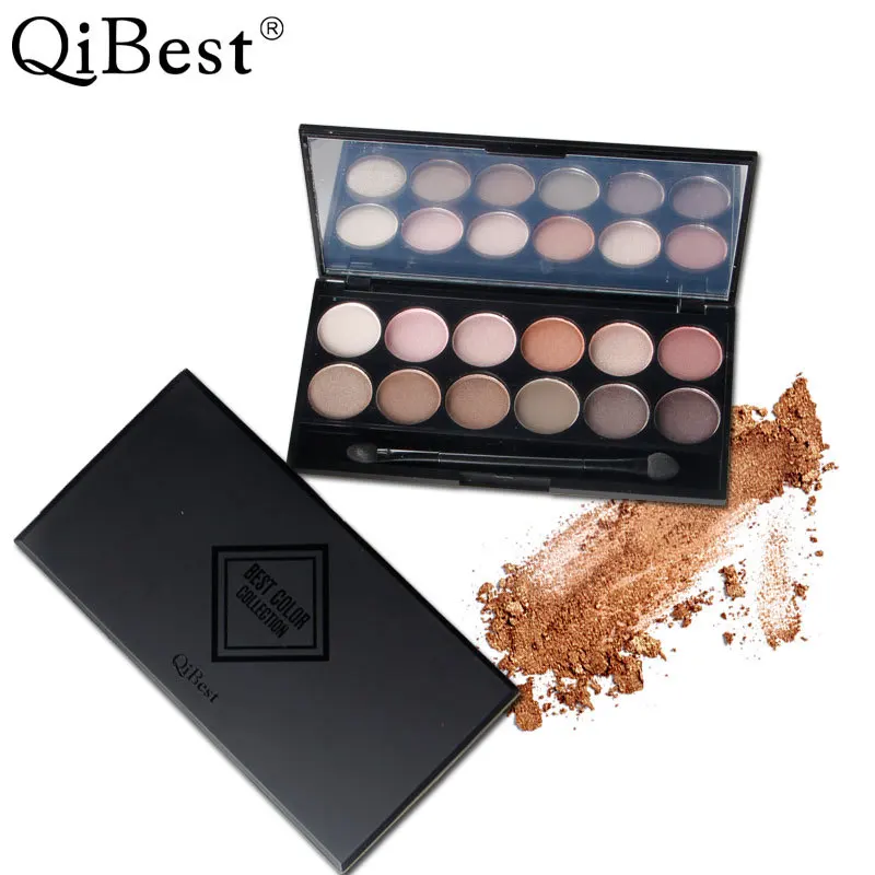 HUAMIANLI 2018 qibest 12 шт. теней для глаз земля цвет голый пластина макияж легко носить