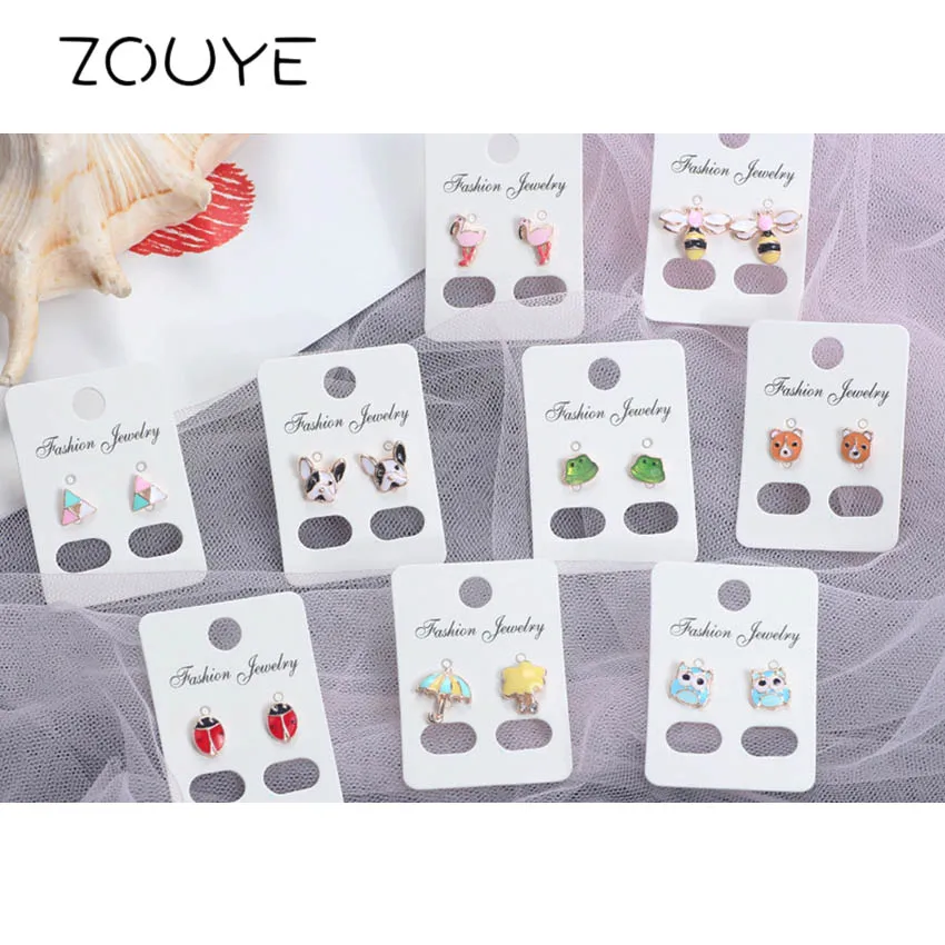 ZOUYE мини лето Q style животные серьги гвоздики Honeybee собака Фламинго в сдержанном