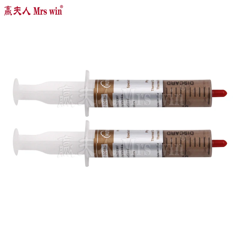 

High Quality 2Pcs/Lot 30g Gold Thermal Grease Syringe Silicone Compound Paste CPU GPU Cooling