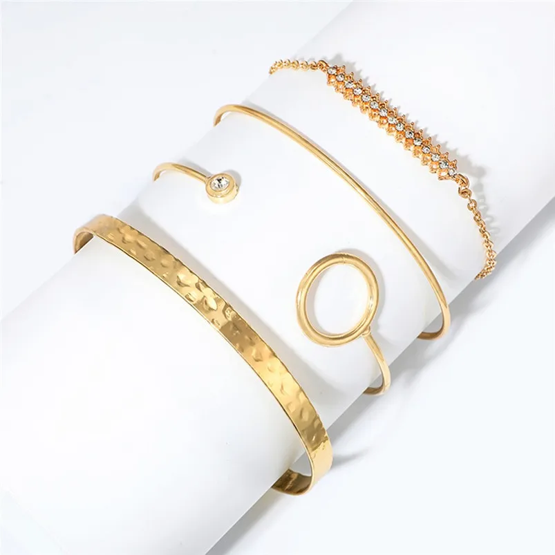 Simple design Women Geometric Stylish Multiple Layers Elegant Female Pendant Jewelry Alloy Bracelet Valentine's Day gift F14 (2)