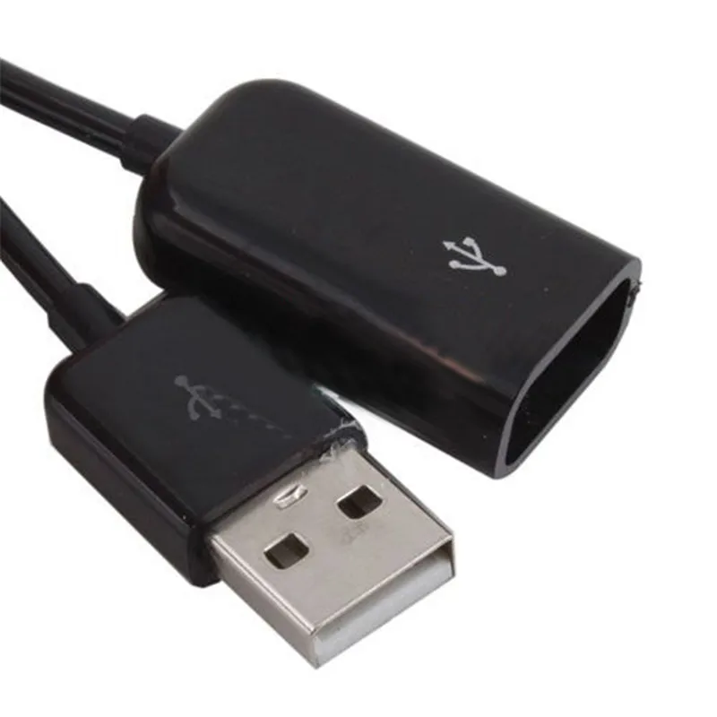 جودة عالية ملفوف لولبية كابل usb 2.0 ذكر إلى أنثى تمديد محول كابل الحبل الأسود