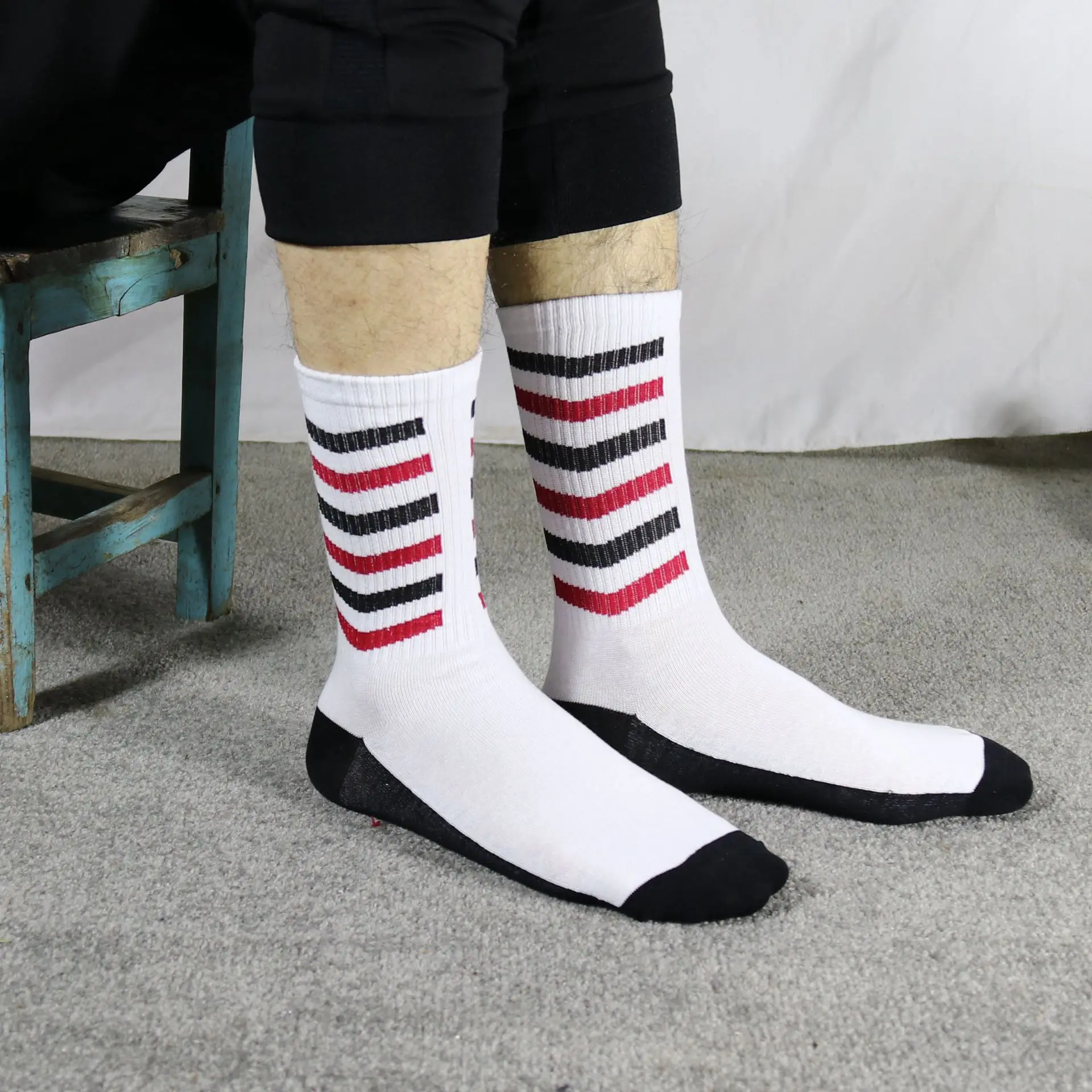1 пара, мужские длинные носки в стиле хип-хоп, брендовые, уличные, забавные, для скейтборда, женские носки, Harajuku Happy, чистый хлопок, европейские носки унисекс - Цвет: Белый