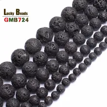 6.8.10.12.14 мм натуральный черный камень из вулканической лавы круглые бусины 15," выбрать размер Shipping-F00071