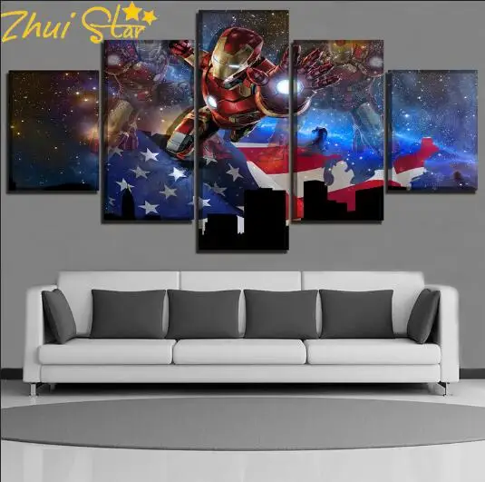 

Zhuistar 5 panel diy "American Flag" Diamond Square / Round Inlaid Diamond Embroidered Home Decor