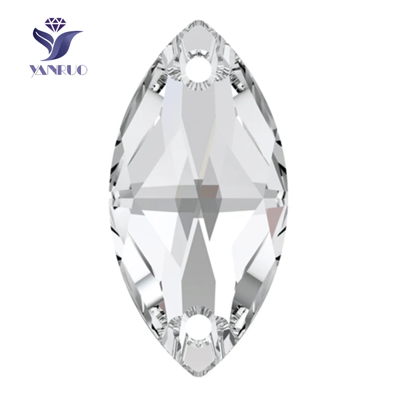 YANRUO 3223 Navette Horse Eyes Shape Sew On Crystal Glass flat back Rhinestones AAAAA Quality Stones For Clothes 