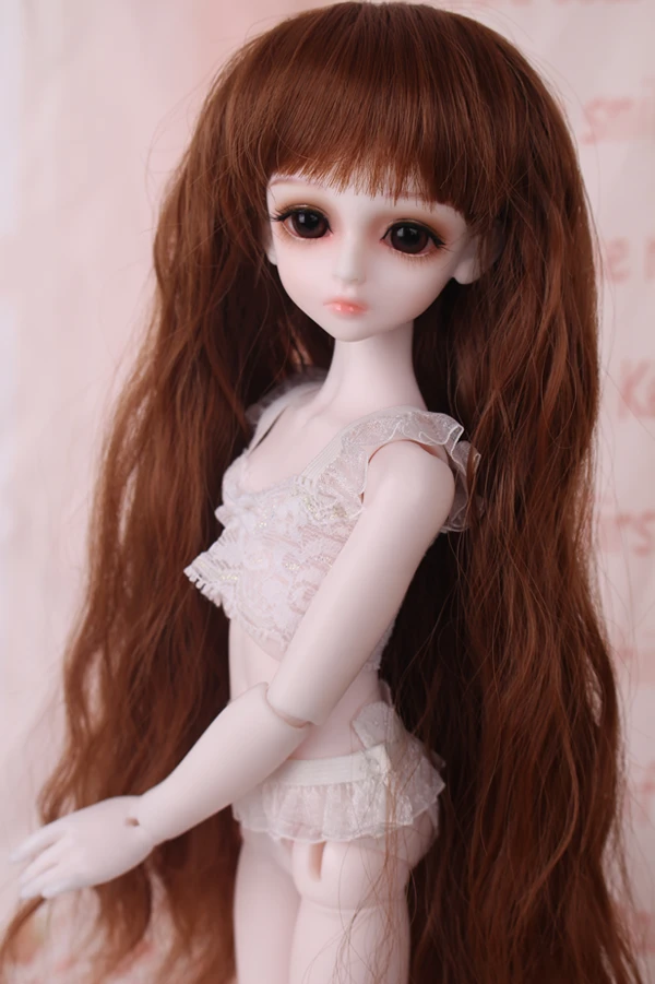 1/4 Bjd парик вьющиеся волнистые длинные каштановые волос | Игрушки и хобби