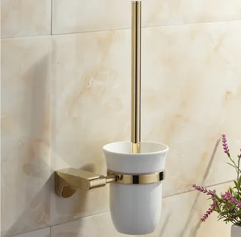 

2016 Bathroom Hardware Accessories, Stainless steel Gold Finish Toilet Brush Holder&WC Creative Brush Set/ Luxury Style Design