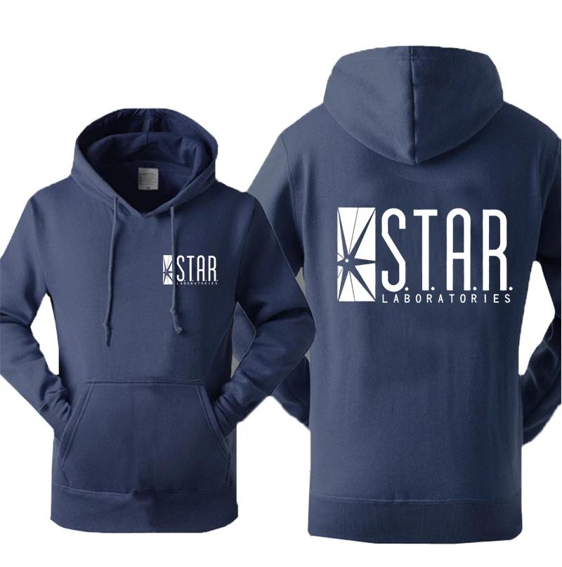 Мужская толстовка с капюшоном Super Hero The Flash STAR модная повседневная теплая флисовая