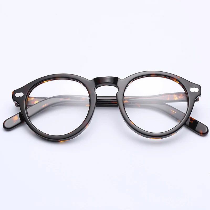 Smalj Round Handmade Acetate Frame Women eyeglasses Men Goggles Optical Spectacle Demi Myopia Optical Spectacle Myopia - Цвет оправы: tortoise