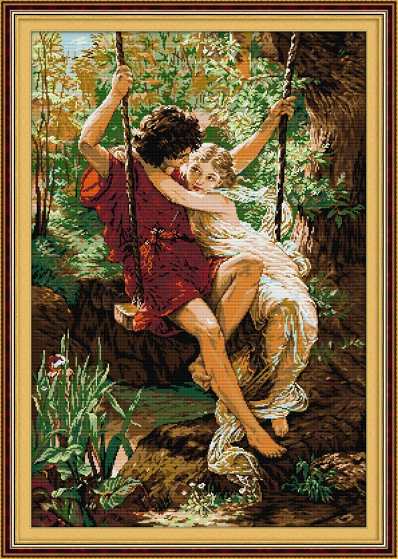

Happy time Counted 11CT Printed 14CT DMC Cross Stitch Set DIY Chinese Cotton Cross-stitch Kit Embroidery Needlework