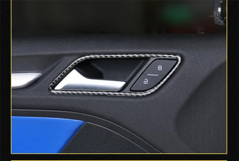 Автомобильный Стайлинг из углеродного волокна внутренняя боковая дверная ручка Накладка для Audi A3 8V Sedan Hatchback Sportback 2013- год