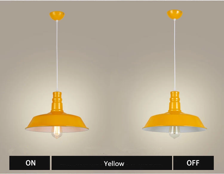 Ретро Лофт светодиодный подвесной светильник в винтажном стиле для столовой креативный подвесной светильник для дома гостиной белый/черный/коричневый/зеленый/синий/красный PLL-244 - Цвет корпуса: Yellow