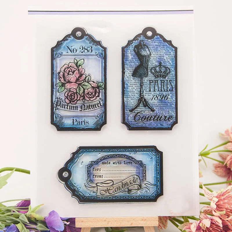 

Vintage Blue Bookmark Paris Transparent Clear Silicone Stamp for Seal DIY Scrapbooking Photo Album Decorative Clear Stamp Sheets