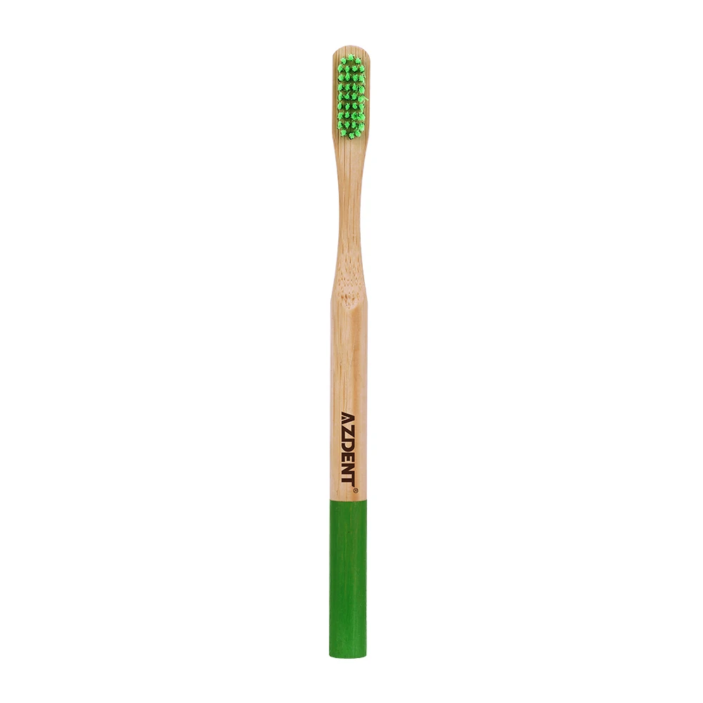 Hot 1pcs Bamboo Toothbrush Double Ultra Soft Wooden Handle Bamboo Toothbrushes Oral Care Soft Bristle Head for Adults Wholesale - Цвет: green