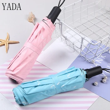

YADA Creative Trendy Fashion Style Wave Folding Rainy Umbrella Anti-UV Rainproof Sun Protection Parasol Umbrellas Female YD003