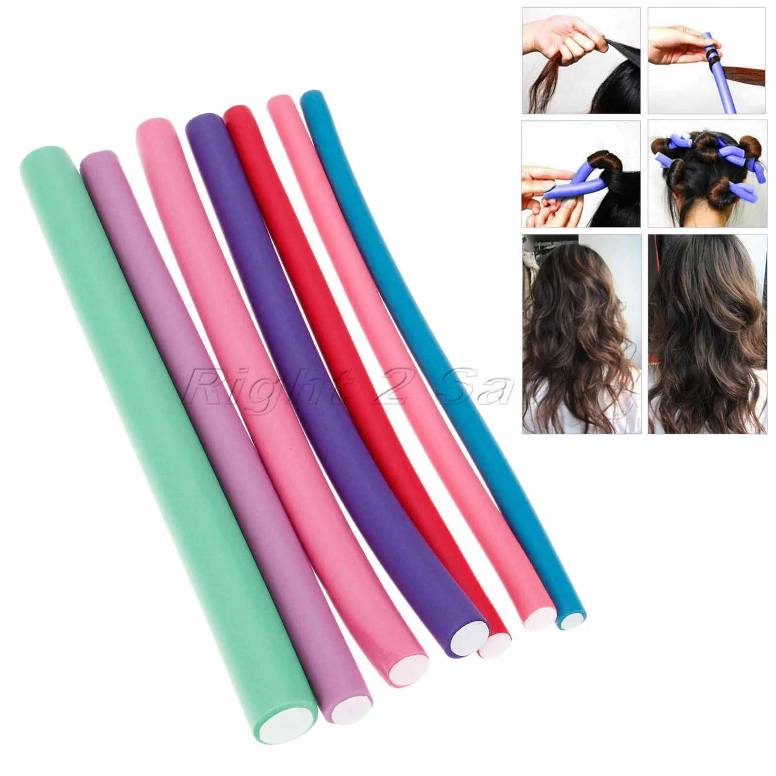 10pcs/set Hair Curlers Soft foam sponge Portable Convenient Curler 24cm Salon Barber DIY