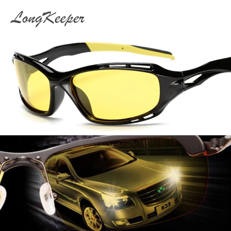 

LongKeeper Hot Sale Night Driving glasses Anti Glare Glasses For Safety Driving Sunglasses Yellow Lens Night Vision Goggles 1004