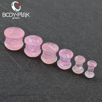 

BODY PUNK 1 Pair Plugs Acrylic Body Punk Jewelry Acrylic Pink Opal Plug Ear Plug Gauges Tunnel Body Piercing Jewelry SPLG 009