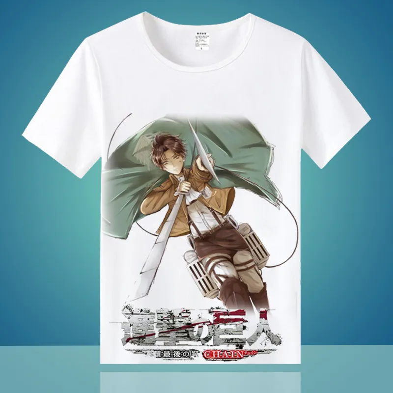 CostumeBuy футболка «атака на Титанов» Shingeki No Kyojin Mikasa Levi, маскарадные футболки, костюмы для мужчин и женщин, футболки с коротким рукавом, топы - Цвет: 1