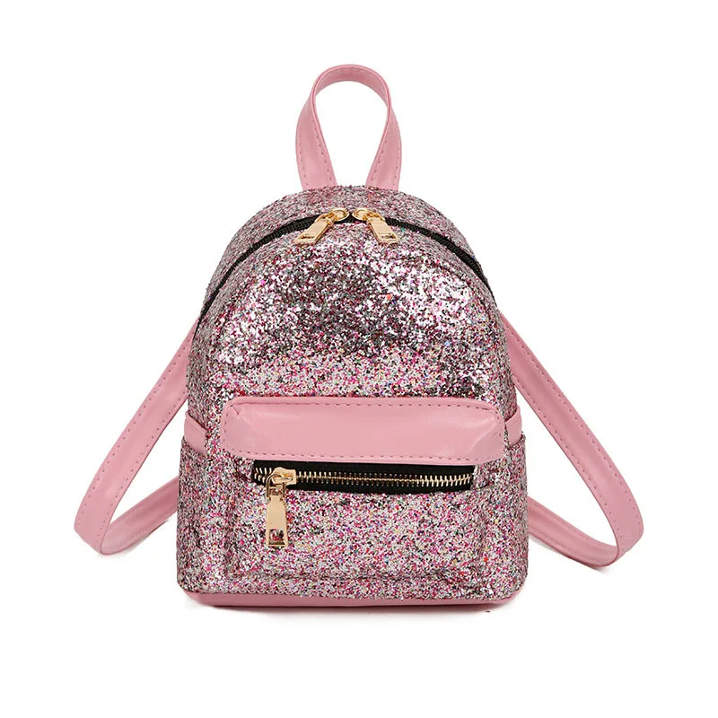 Women Glitter Sequins Backpack Teenagers Girls School Shoulder