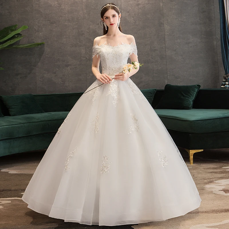 

Fansmile Robe De Mariage Princess White Ball Gown Wedding Dresses 2019 Vestido De Noiva Plus Size Custom Wedding Gowns FSM-604F