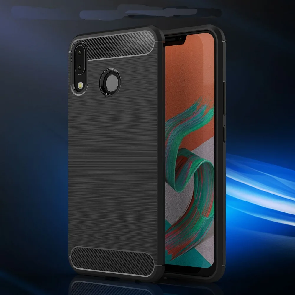 Мягкий чехол из углеродного волокна ТПУ для телефона Asus Zenfone 5 2018 ZE620KL ZE620 KL ZE 620KL X00QD