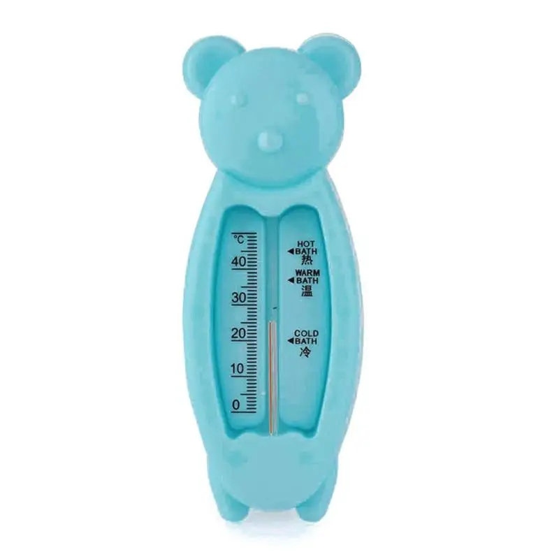 Термометр с датчиком воды в форме медвежонка, прекрасный пластиковый поплавок для ванны, детские игрушки для купания, бытовые Термометры для ванны - Цвет: Синий