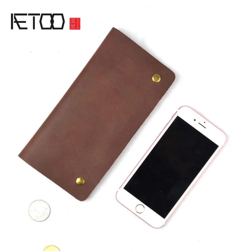 

AETOO Split Leather Men Wallet vintage Super Thin Leather Handmade Slim wallet Men Short Small Wallet phone Purse wallet