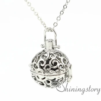 

ball openwork aromatherapy necklace diffuser necklaces wholesale diffuser necklaces diffuser pendant necklaces metal volcanic s