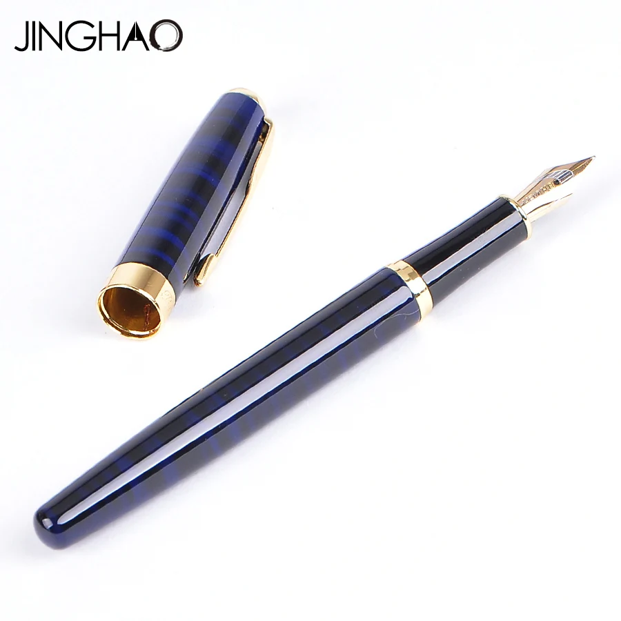 JINHAO высококачественная Металлическая черная авторучка F nib чернильные ручки школьные и офисные принадлежности канцелярские элегантные ручки для письма подарок