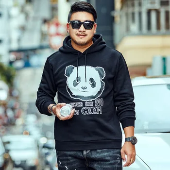 

2019 tide brand large size XXL-6XL 7XL Men's Sweatshirt Autumn and Winter Models Printed Loose Casual Hooded Pullover