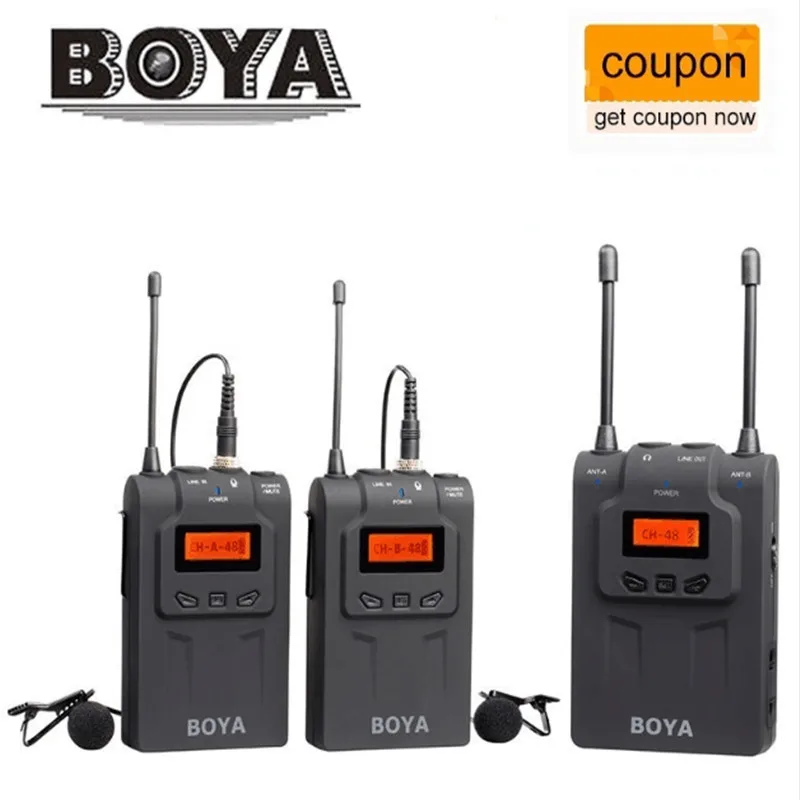 

BOYA BY-WM6 / BY-WM5 / BY-WM8 UHF Wireless Microphone System Omni-directional Lavalier Microphone for ENG EFP DV DSLR