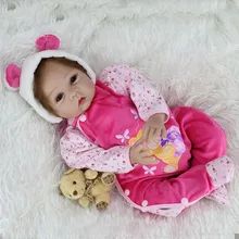 Adorable Reborn Dolls Handmade Realistic Silicone Girl Baby Alive 22inch Kids Playmate Toy Gifts