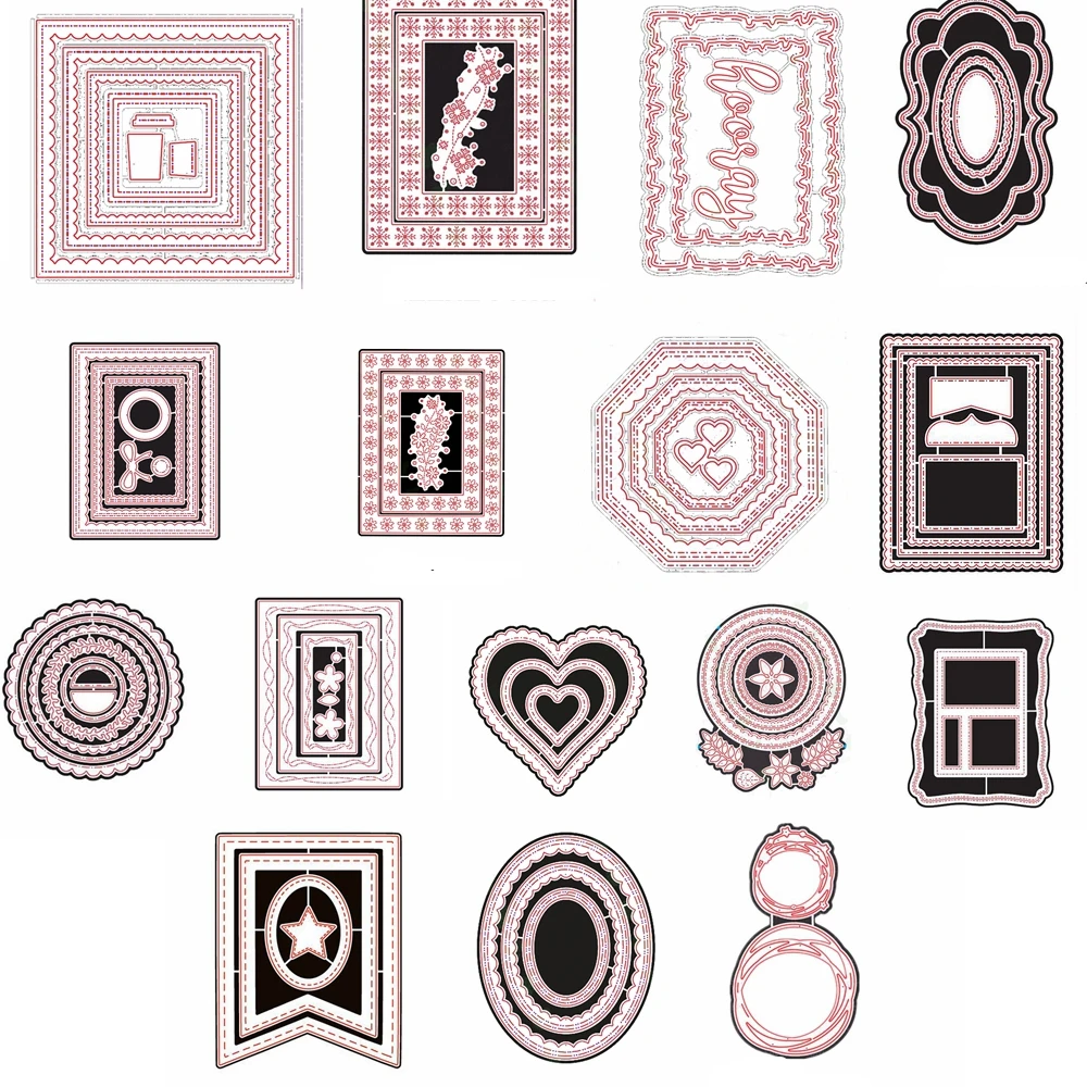 

Irregular Frame Mixed layers Pattern Metal Cutting Dies Stencil Scrapbook Album Embossing For Gift Card Making Handcrafts 2019