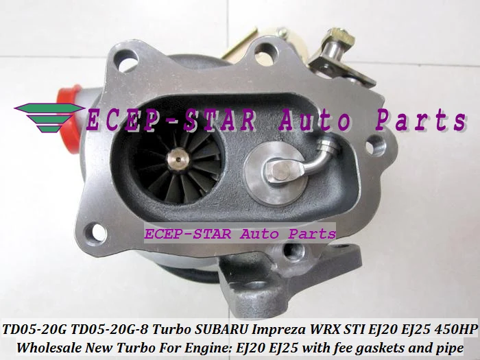 TD05-20G TD05 20 г TD05-20G-8 турбокомпрессор с водяным охлаждением для SUBARU Impreza WRX STI EJ20 EJ25 2.0L 450HP с прокладками+ труба