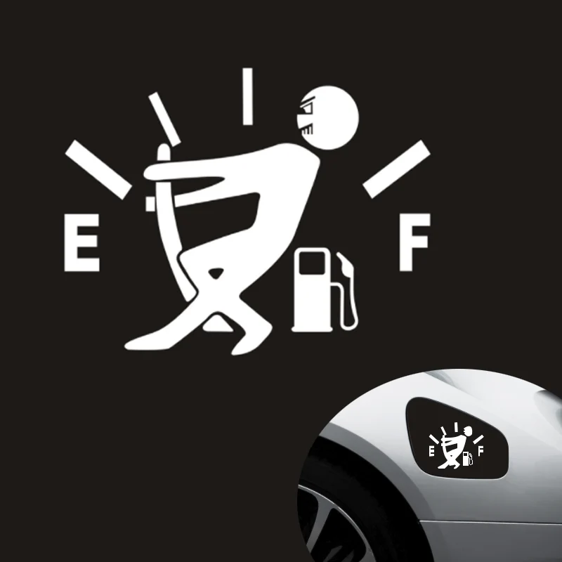 

Wholesale 1 Pcs Funny Car Sticker Pull Fuel Tank Pointer To Full Reflective Vinyl Car Sticker Decal
