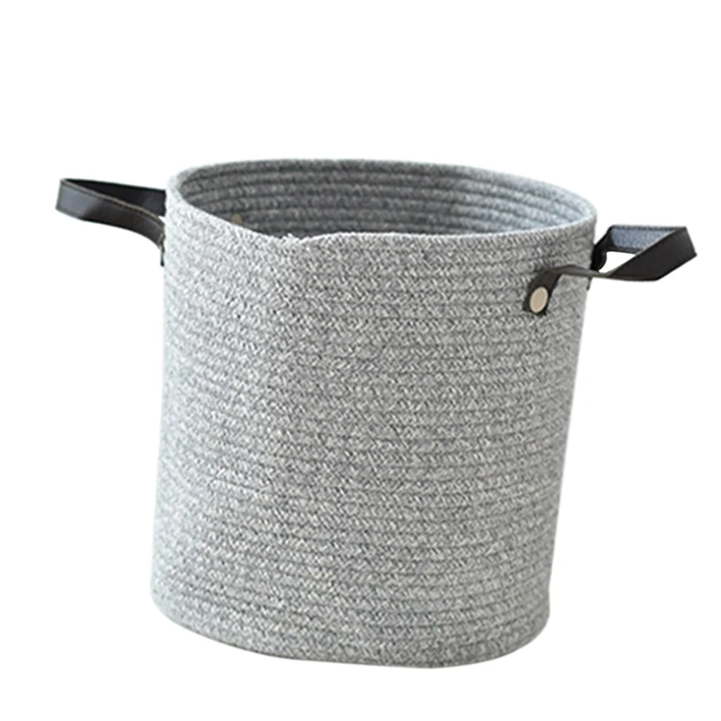 Foldable Handmade Cotton Woven Storage Basket Baby Nursery Laundry Hamper Storage Basket Organizer