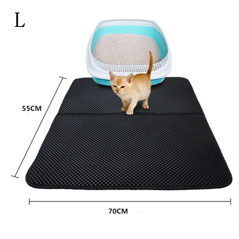 Коврик для кошачьего туалета EVA двухслойный коврик для кошачьего туалета с водонепроницаемым нижним слоем kattenmand-черный серый