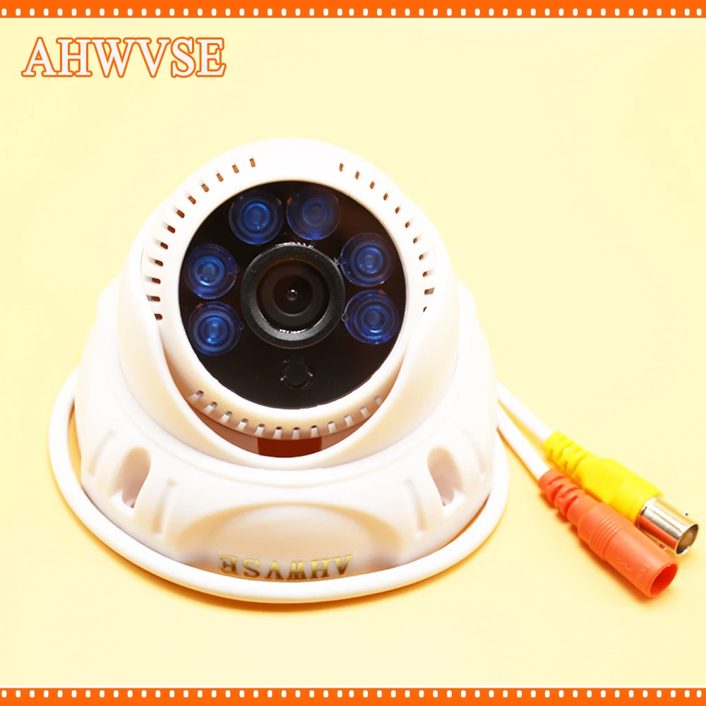 

AHWVSE Home Security CCTV IR Night Dome Analog Camera Indoor 1200TVL with 6pcs White IR LEDs 3.6mm Len