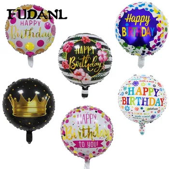 

50pcs 18inch Happy Birthday Balloon Aluminium Foil Balloons Helium Balloon Mylar Balls For Kid's Party Decoration Toys Globos