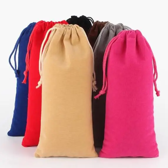 

Zavorohin From 1 Piece 10x30 cm Long Size Colorful Drawstring Velvet Bag Pouch For Wedding Packaging Gift Bags Pouches