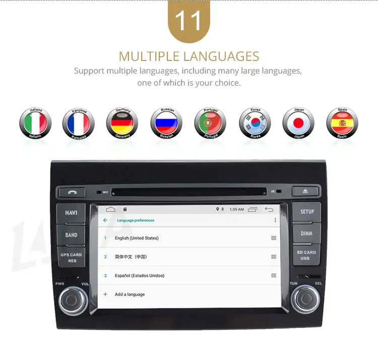 Flash Deal LJDA Android 9.1 Car DVD Player For Fiat Bravo 2007 2008 2009 2010 WIFI Car Multimedia Stereo GPS 2 Din Car Radio Quad Core IPS 13