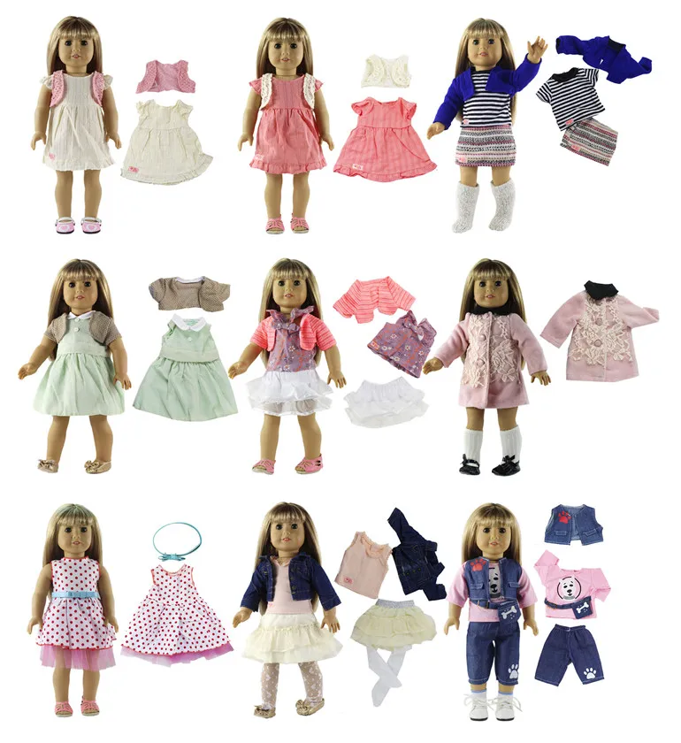 One-piece Sweater Skirt Outfits for 18/'/' AG American Doll Doll Clothes Dress Up