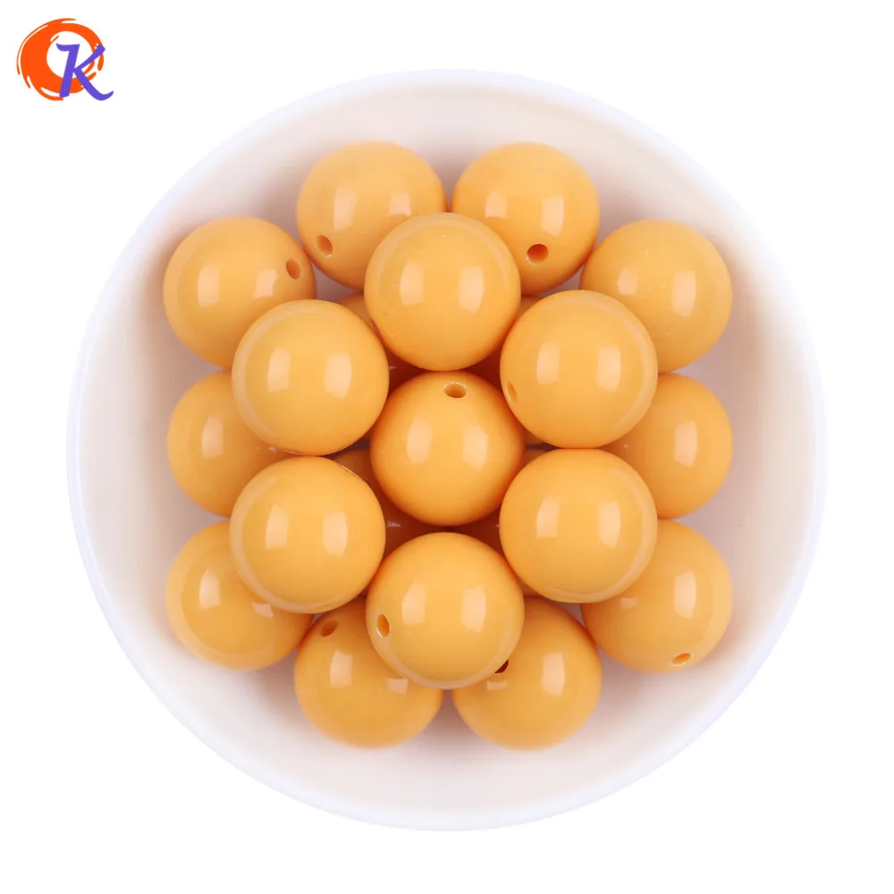 

S13 20MM 100pcs/Lot Mustard Gumball Bubblegum Acrylic Solid Beads, Colorful Chunky Beads for Necklace Jewelry