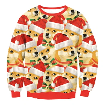 Рождественский свитер Patton Санта-Клаус милый Принт пуловер свитер джемпер женские узоры оленей Снеговик Рождество - Цвет: 2