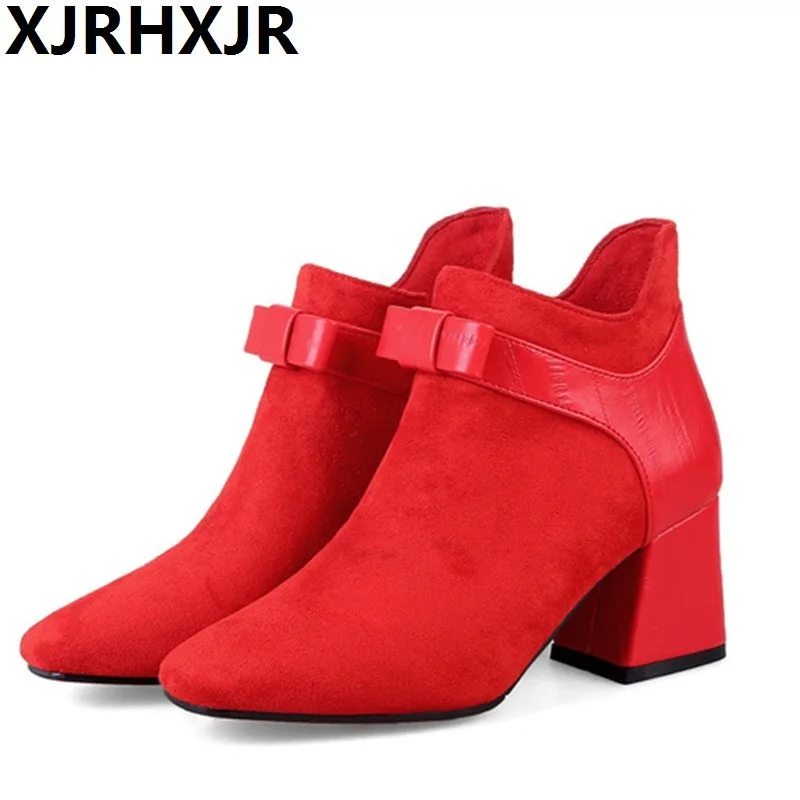 red square toe boots