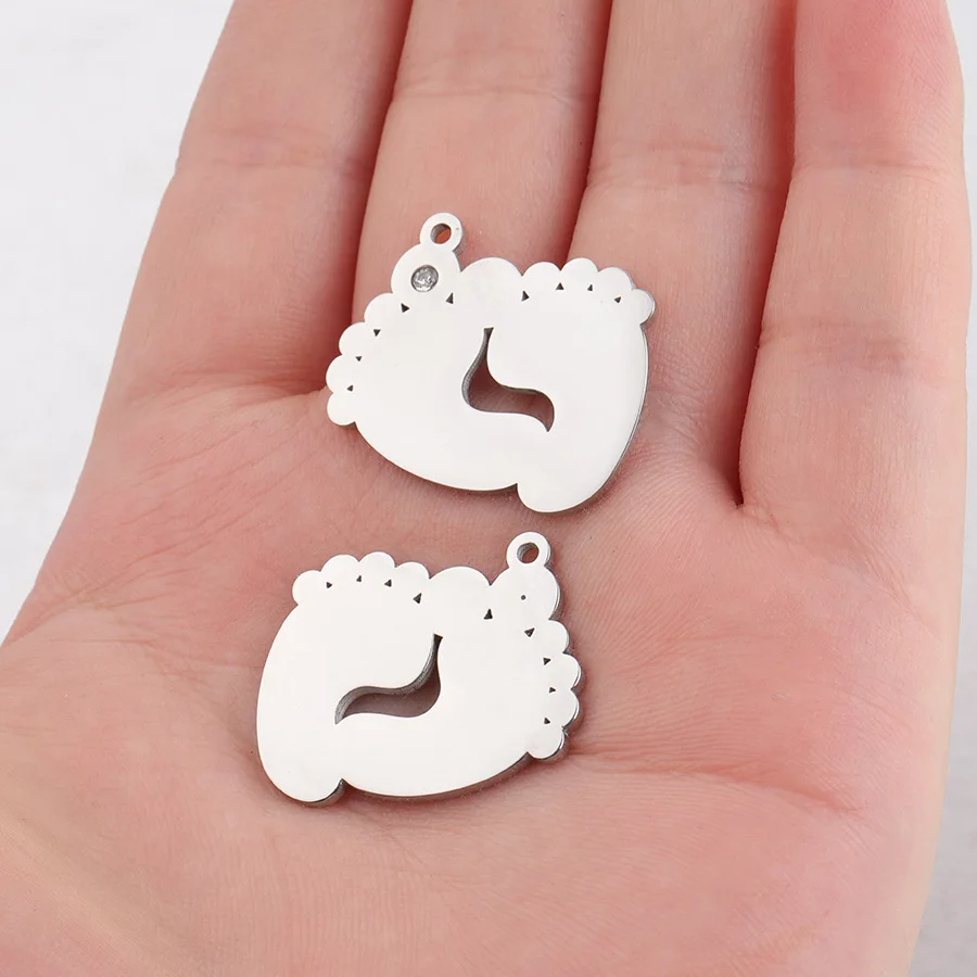 

Mirror Polished Stainless Steel Two-legged Pendant Keychain with Rhinestone Ankle DIY Jewelry Connector Making Supplies